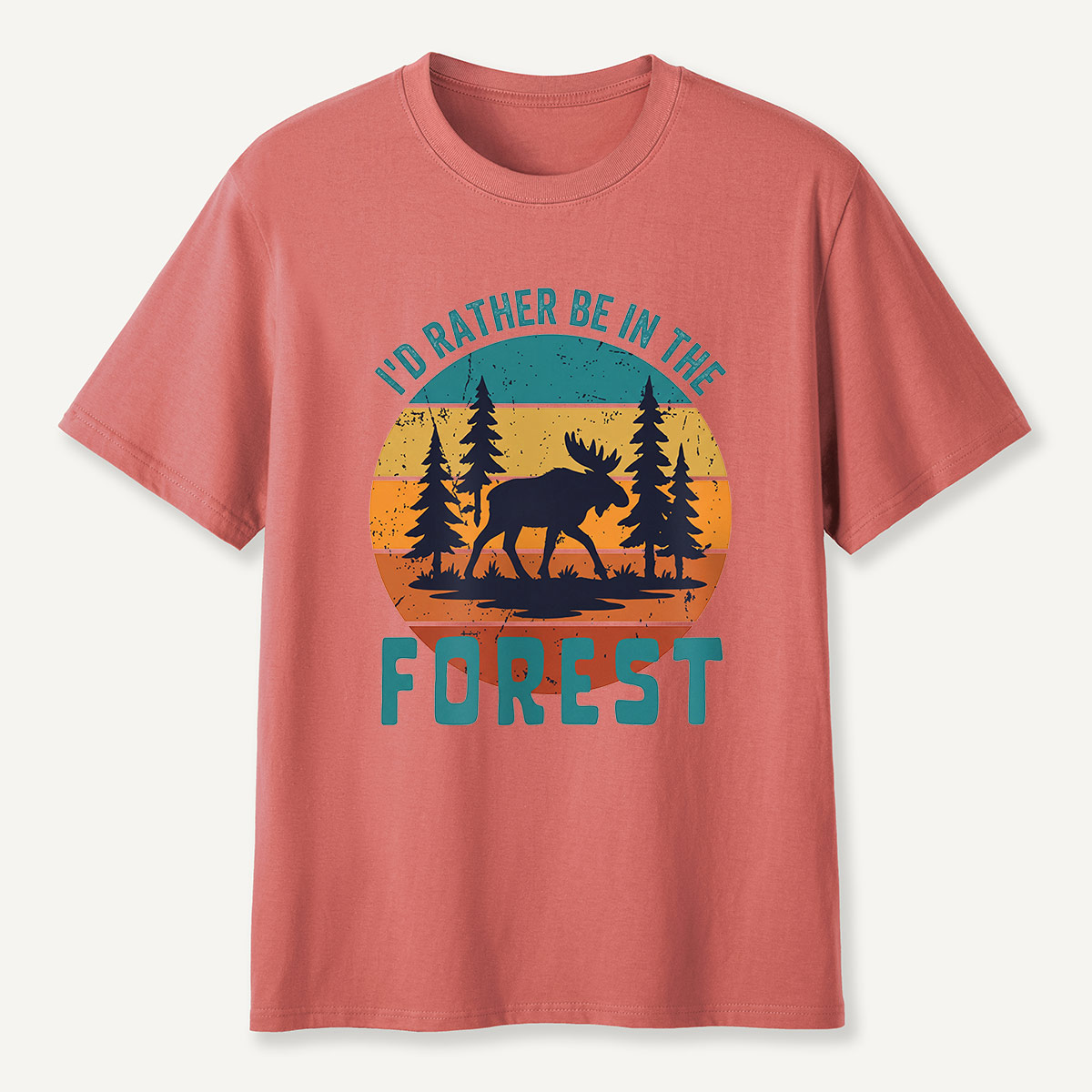 I’d Rather Be in the Forest Moose Sunset T-Shirt