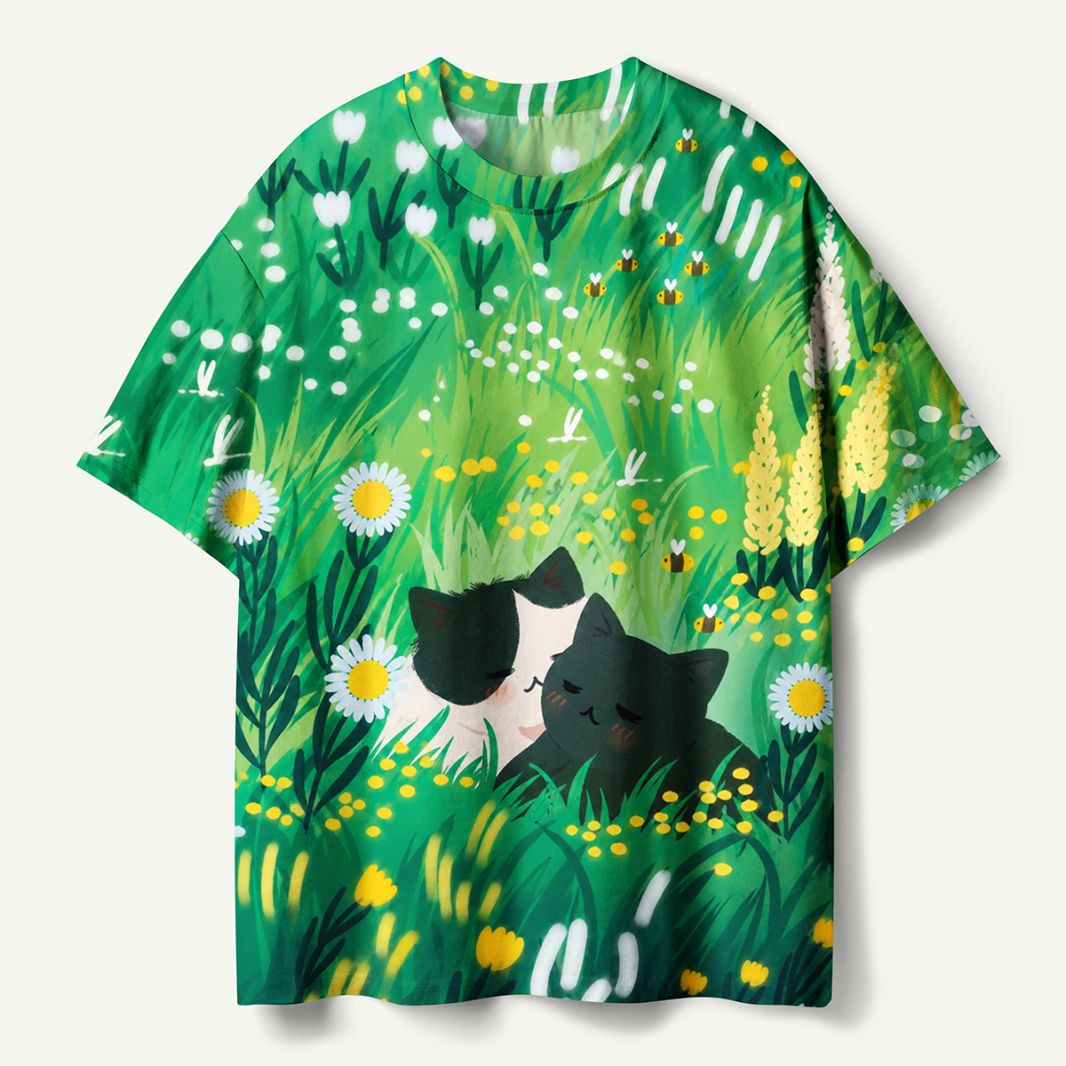 Bee Happy Meadow Premium Cotton Tee