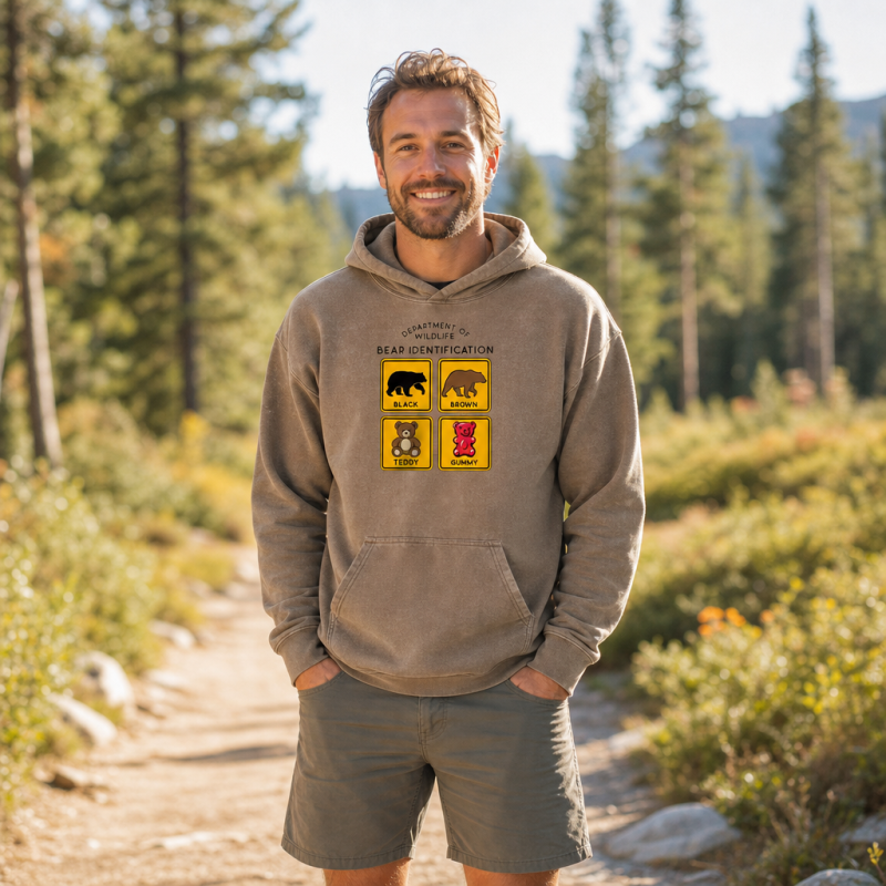 Department of Wildlife Bear Identification Washed Hoodie