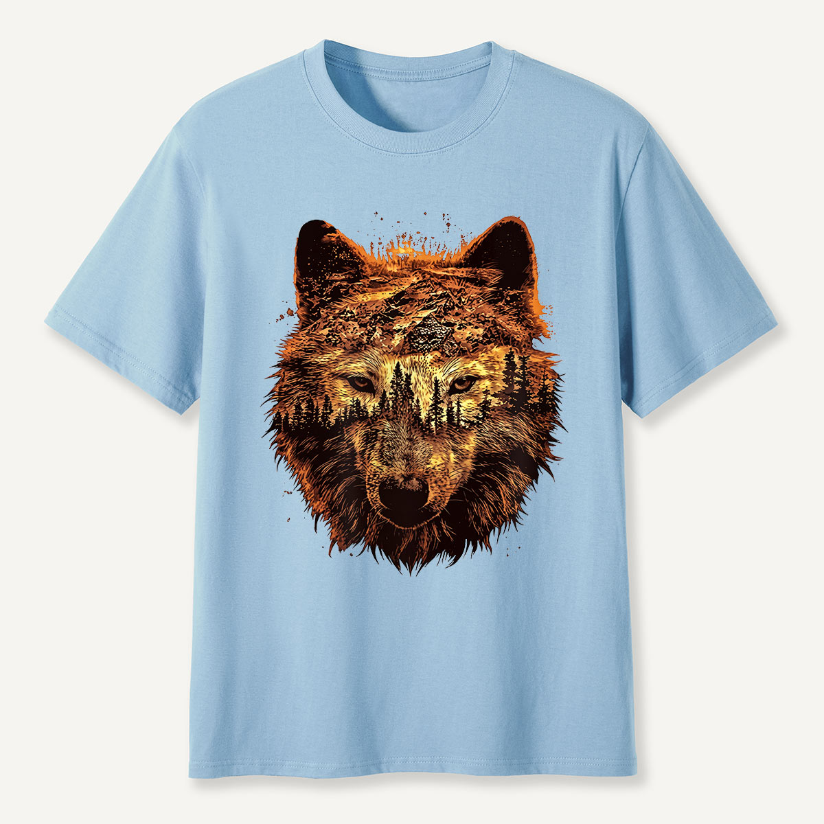Double Exposure Wolf Forest T-Shirt