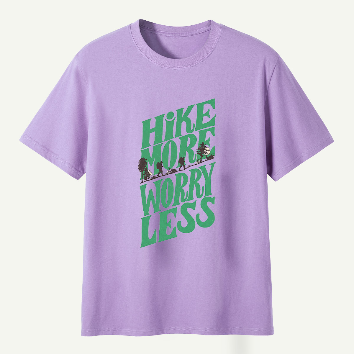 Hike More Worry Less Retro Outdoor Quote T-Shirt