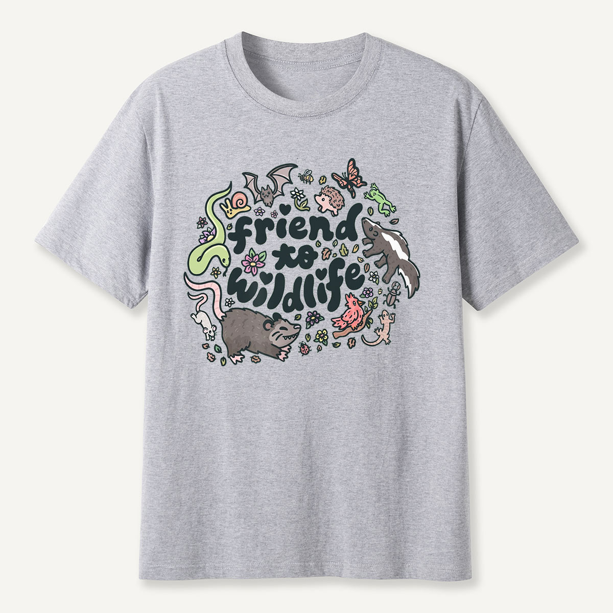 Friend to Wildlife Cute Animals Doodle T-Shirt