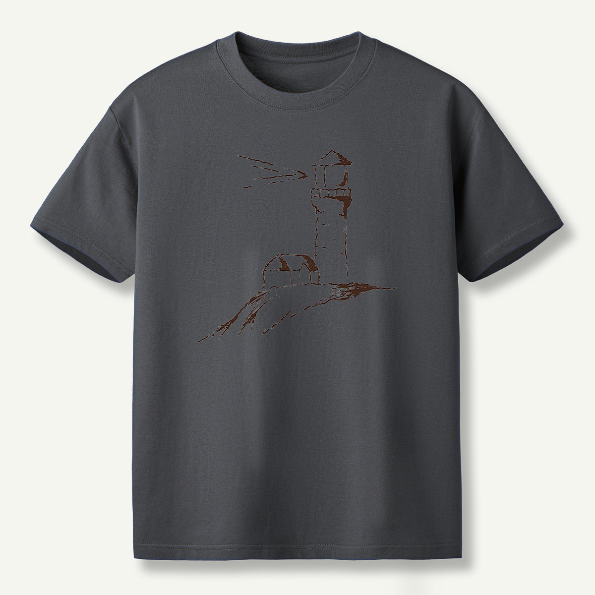 Coastal Lighthouse Minimalist Sketch T-Shirt