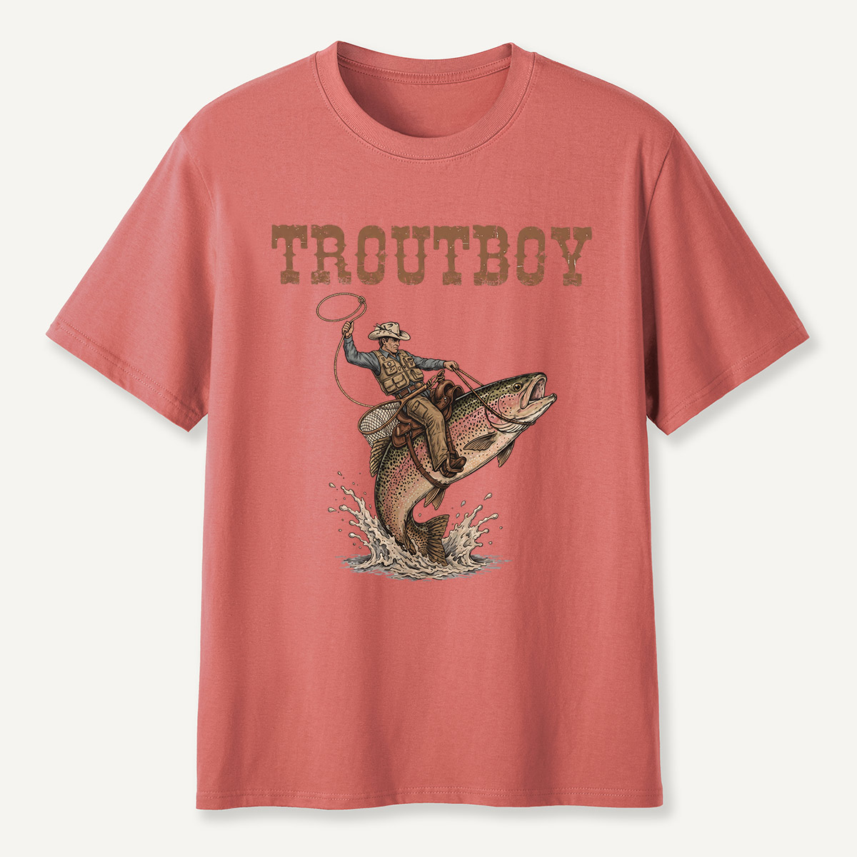 Cowboy Riding Trout T-Shirt