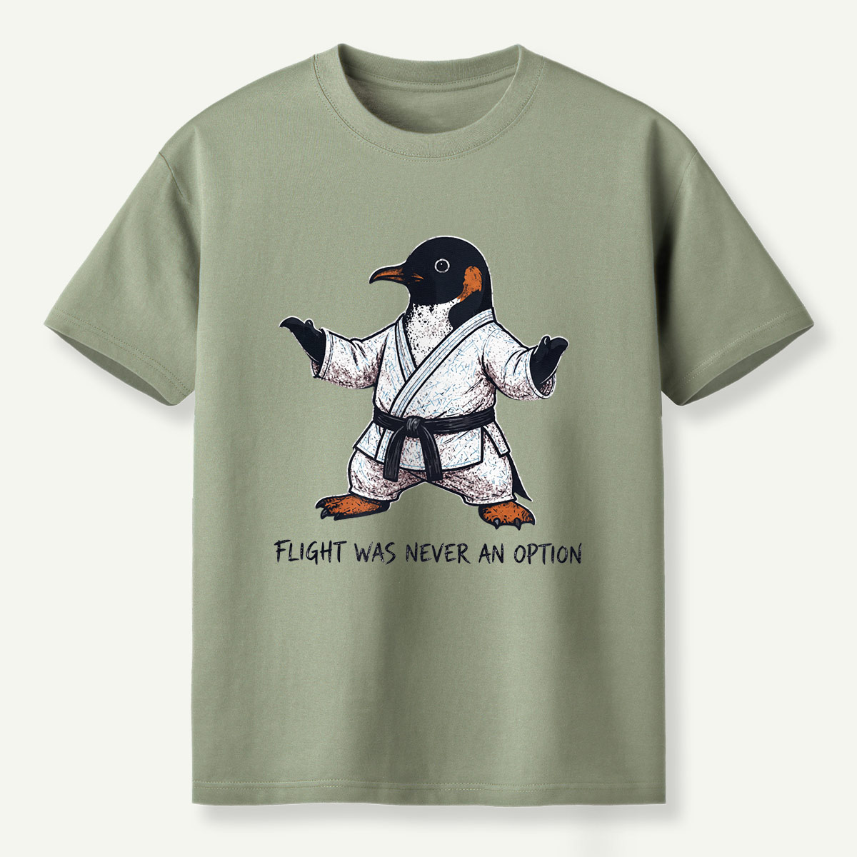 Flight Was Never An Option Martial Arts Penguin T-Shirt