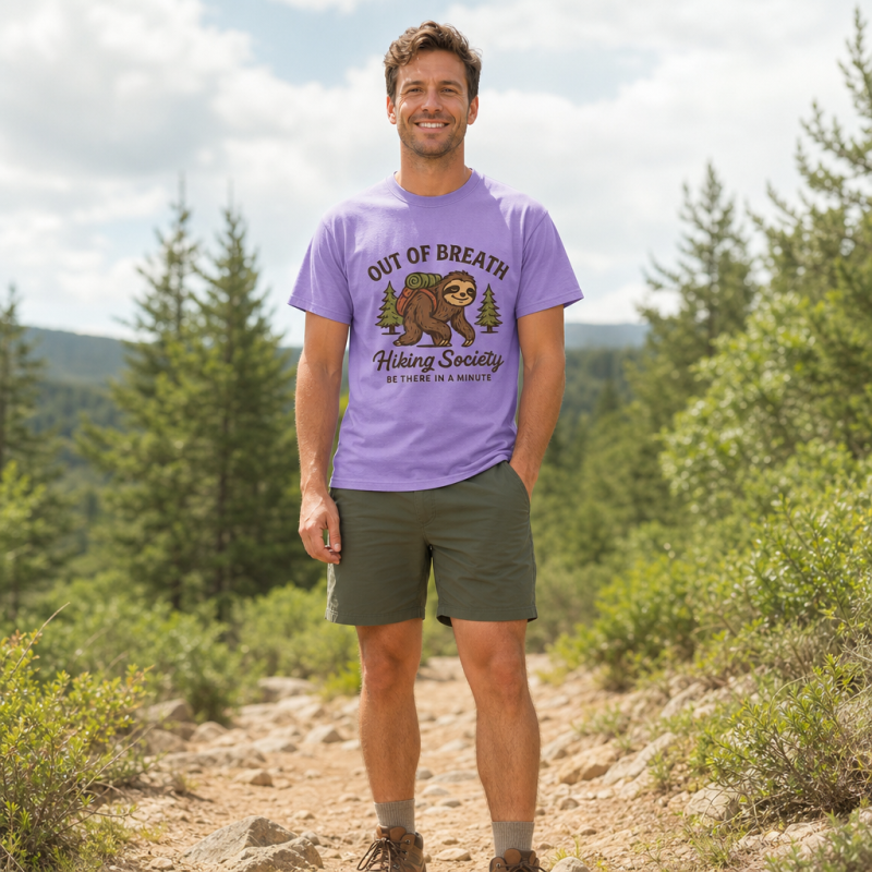 Out of Breath Hiking Society Sloth T-Shirt
