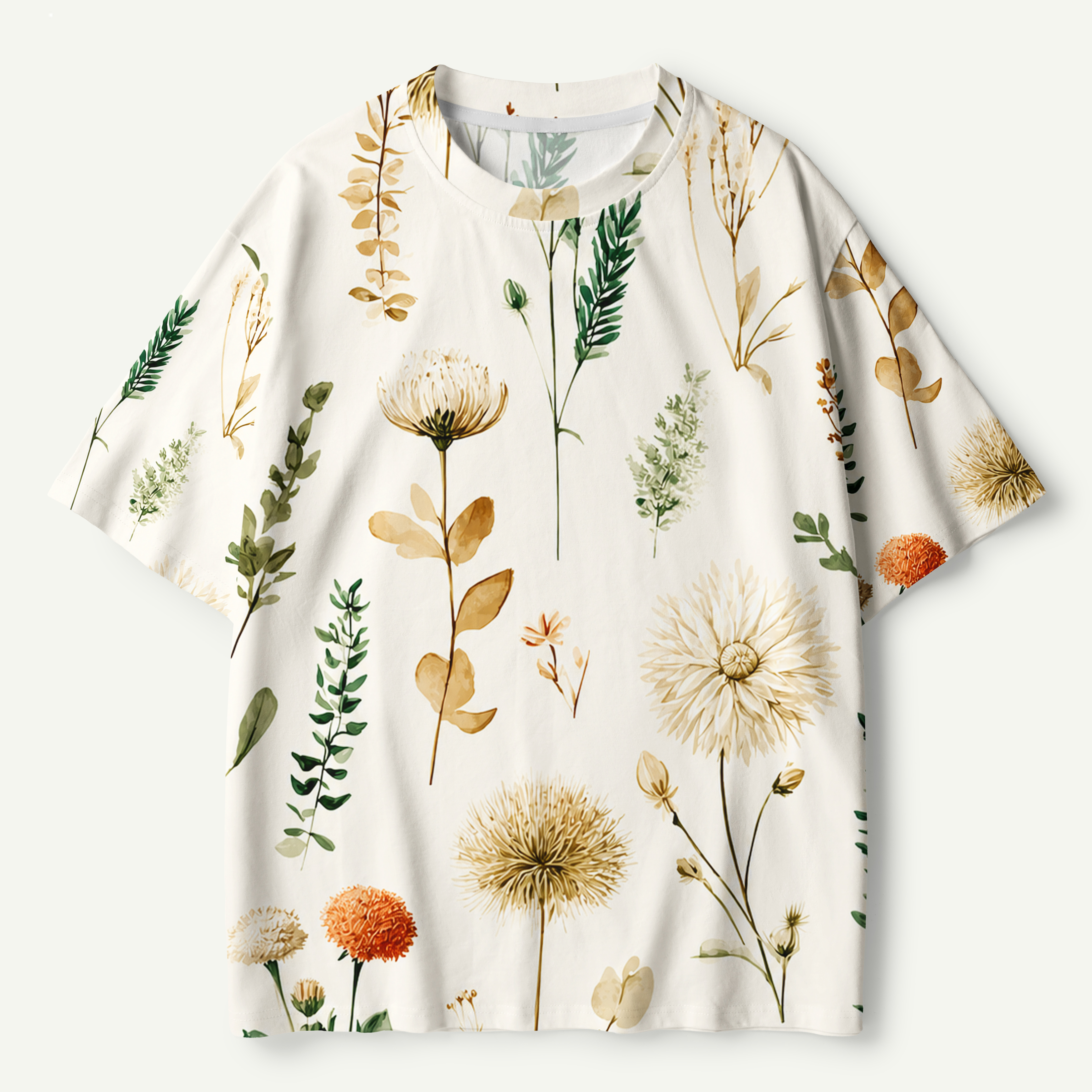 Vintage Meadow Wildflower Study Premium Cotton Tee