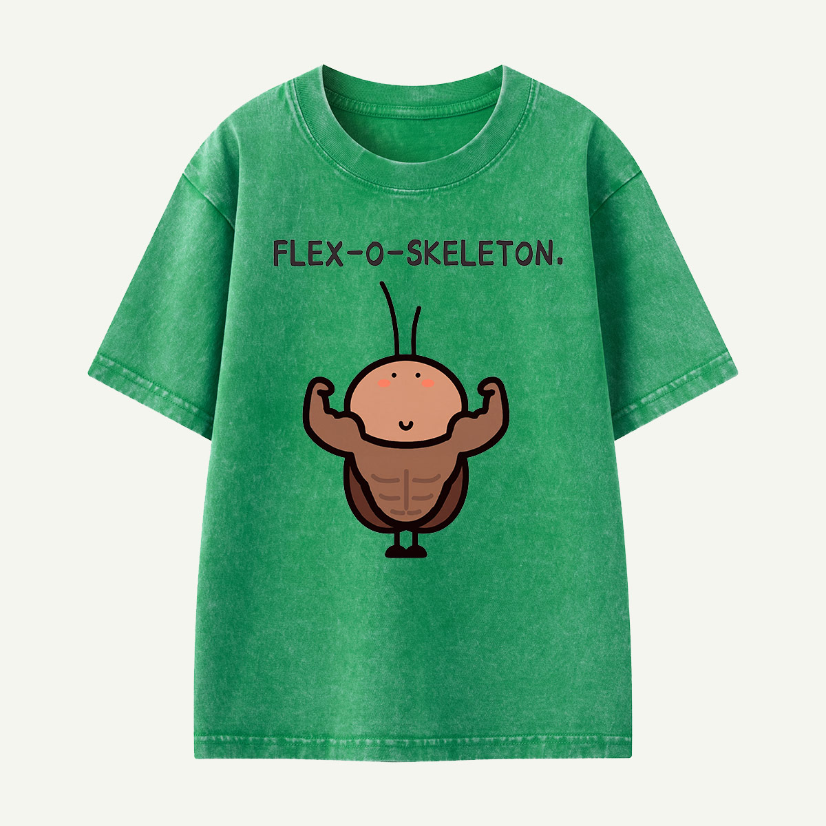 Flex-O-Skeleton Muscles Bug Kids Washed T-Shirt