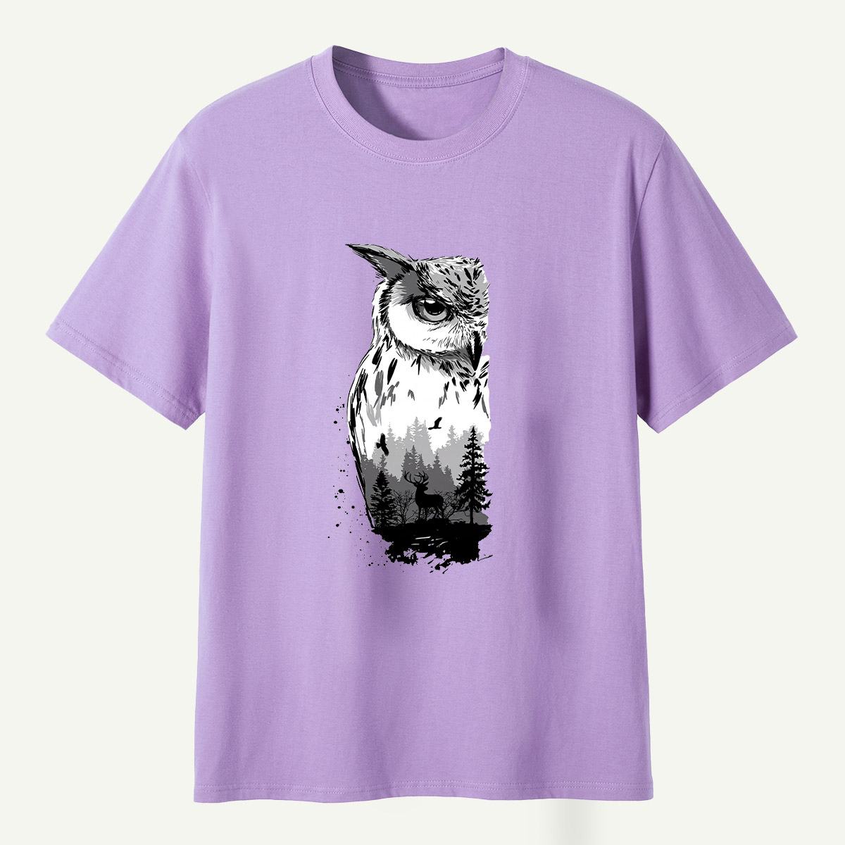 Woodland Owl Ink Portrait T-Shirt