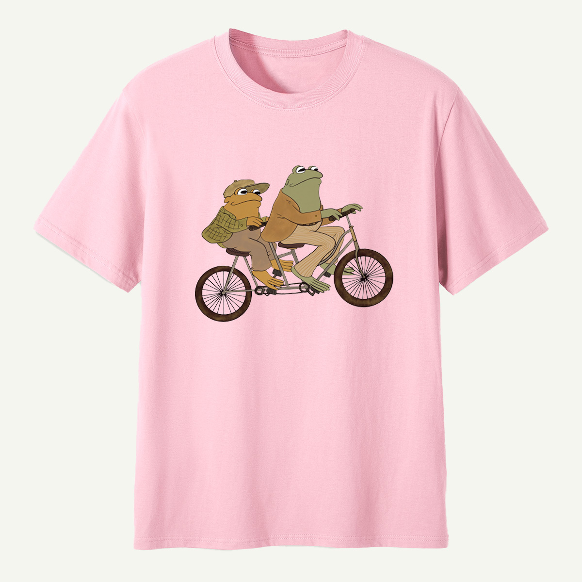 Vintage Frog Tandem Bicycle Whimsical Illustration T-Shirt