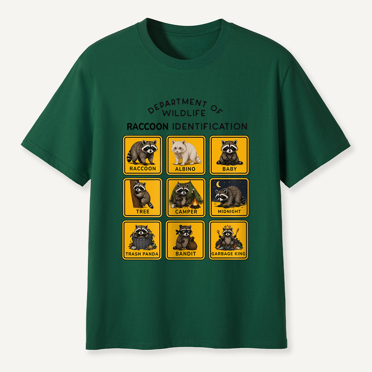 Department of Wildlife Raccoon Identification T-Shirt