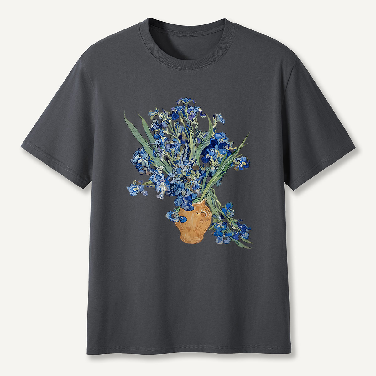 Blue Irises in Vase Art T-Shirt