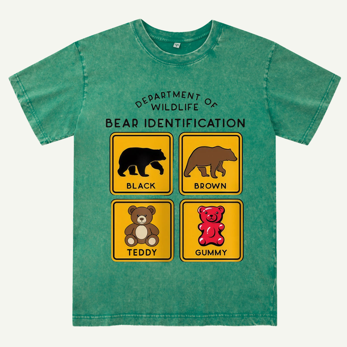 Department of Wildlife Bear Identification Washed T-Shirt
