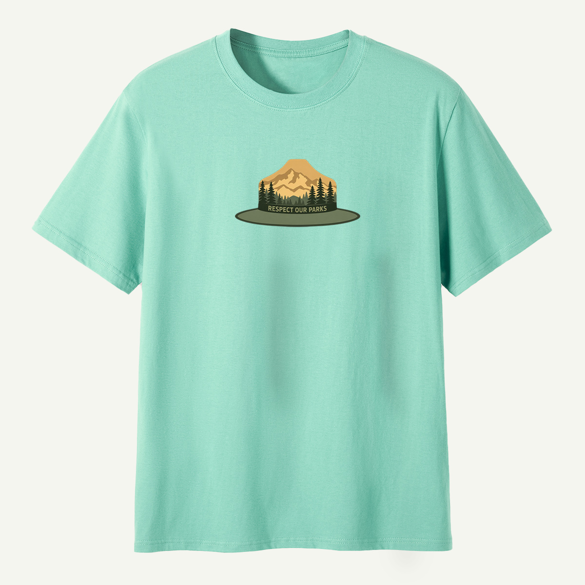 Respect Our Parks Mountain Forest Ranger Hat Badge T-Shirt