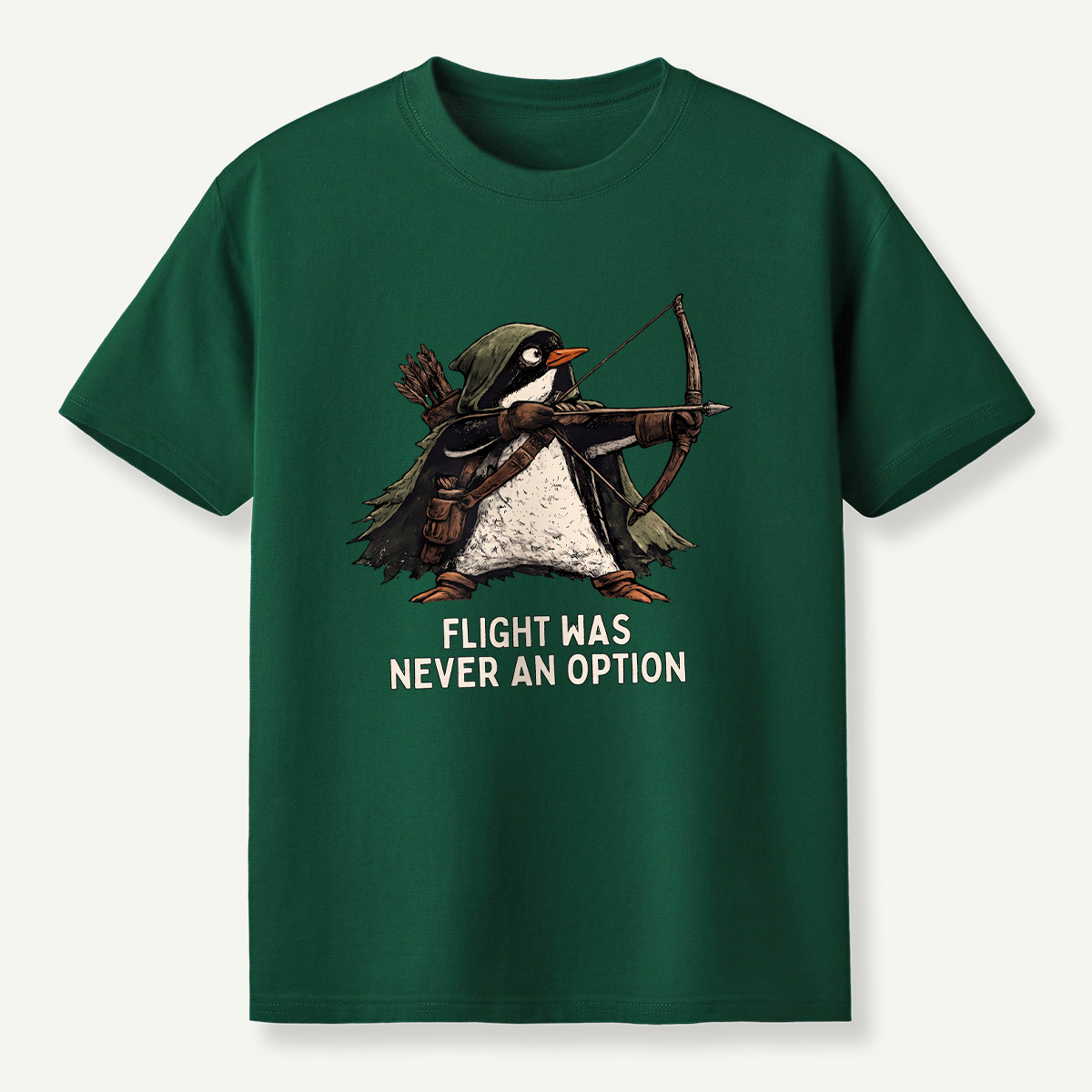 Flight Was Never An Option Archer Penguin T-Shirt