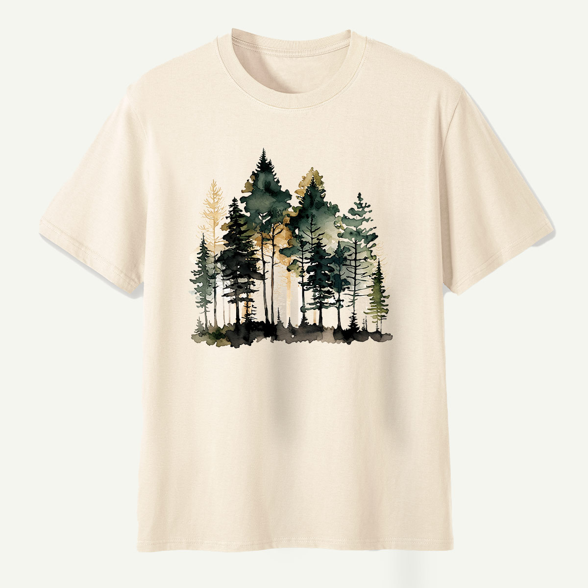 Watercolor Pine Forest Landscape T-Shirt