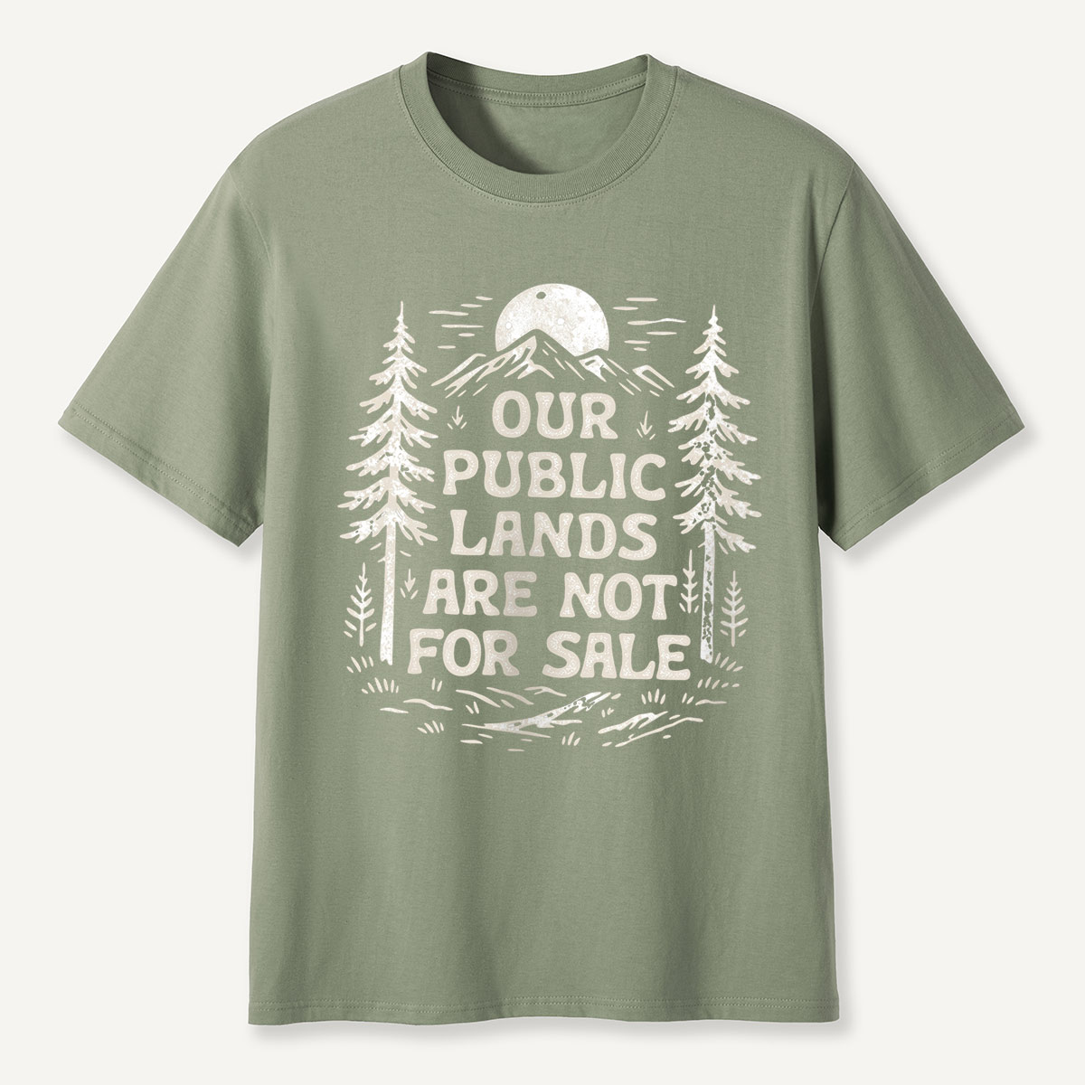 Our Public Lands Are Not for Sale Moonlit Forest T-Shirt