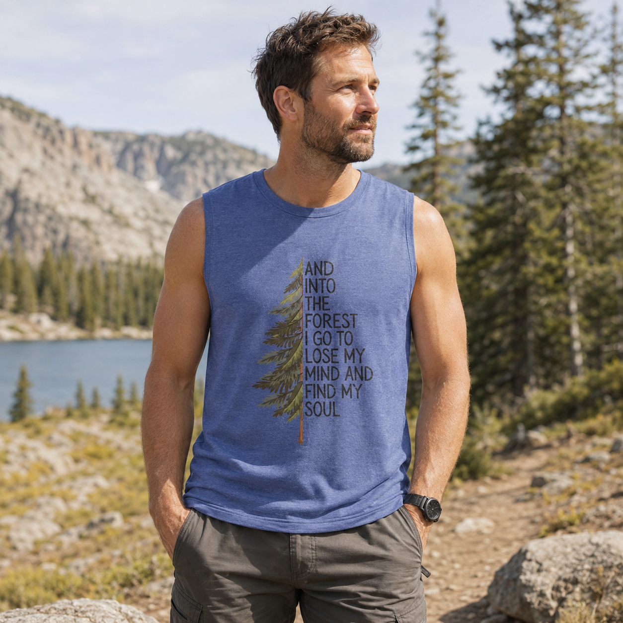 Into the Forest Tree Quote Tank Top