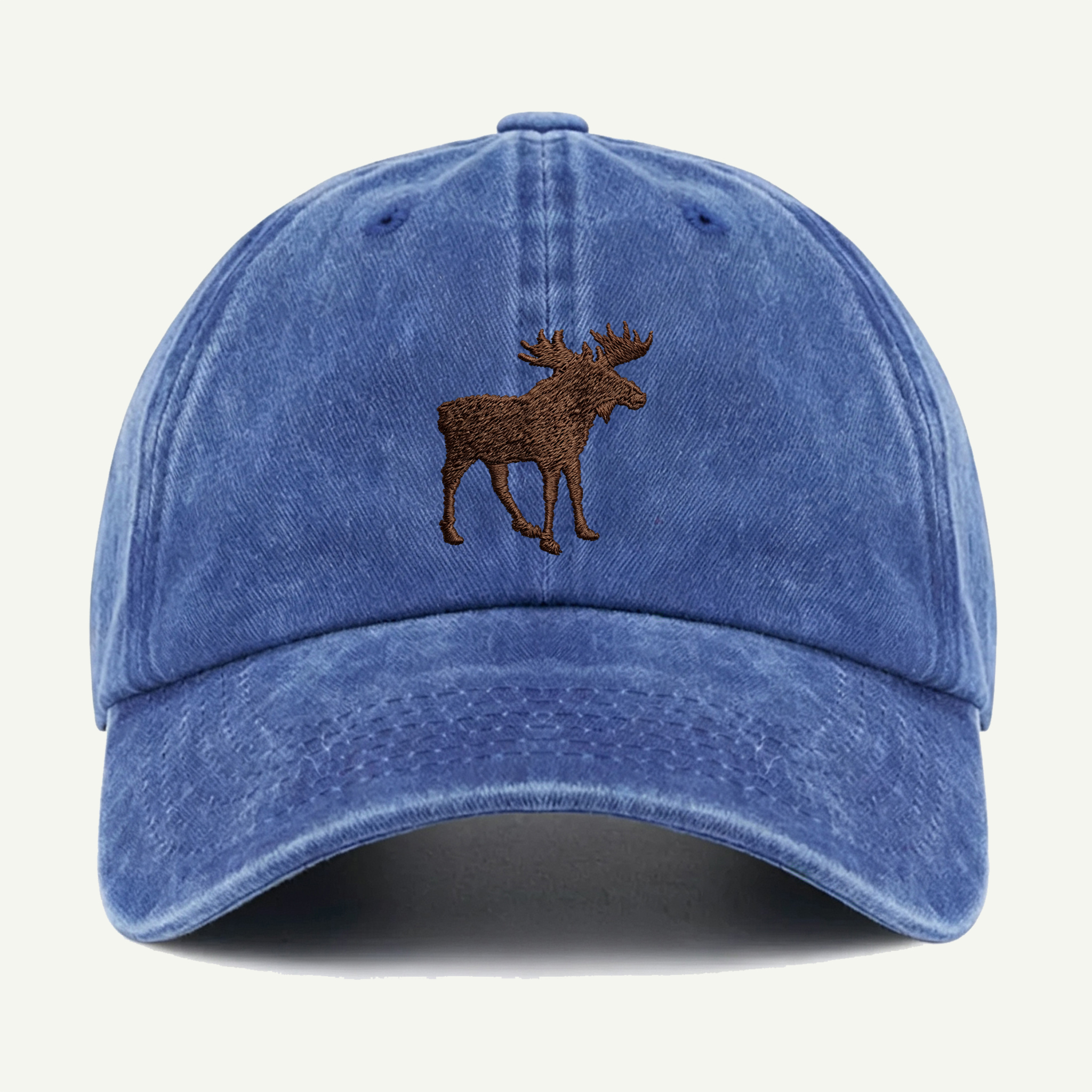 Woodland Moose Washed Embroidered Hat
