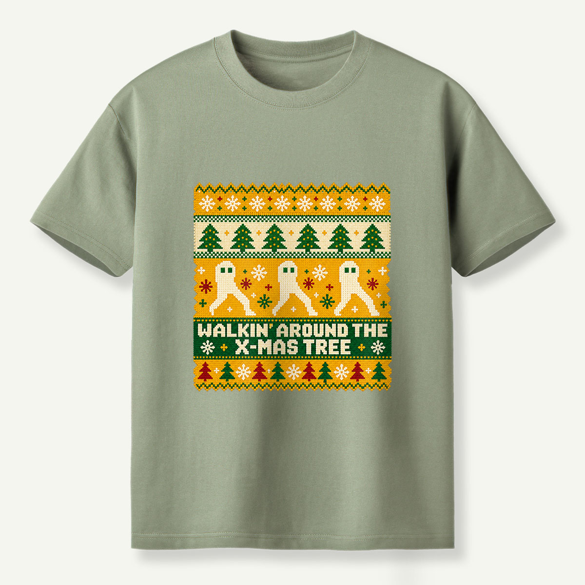 Walkin Around The Xmas Tree Ghost Christmas T-Shirt