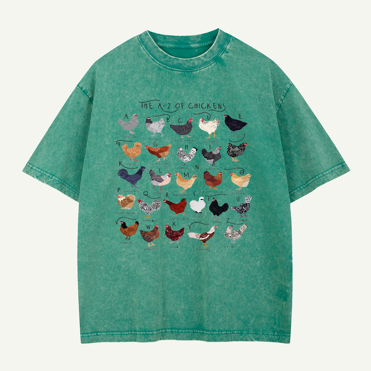 The Chicken Alphabet Washed T-Shirt