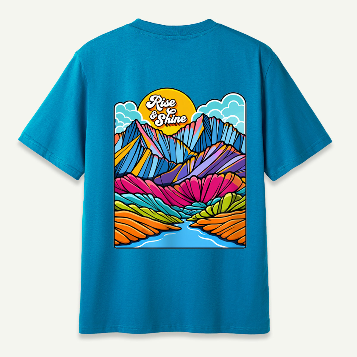 Rise And Shine Colorful Mountain Sunrise Landscape T-Shirt