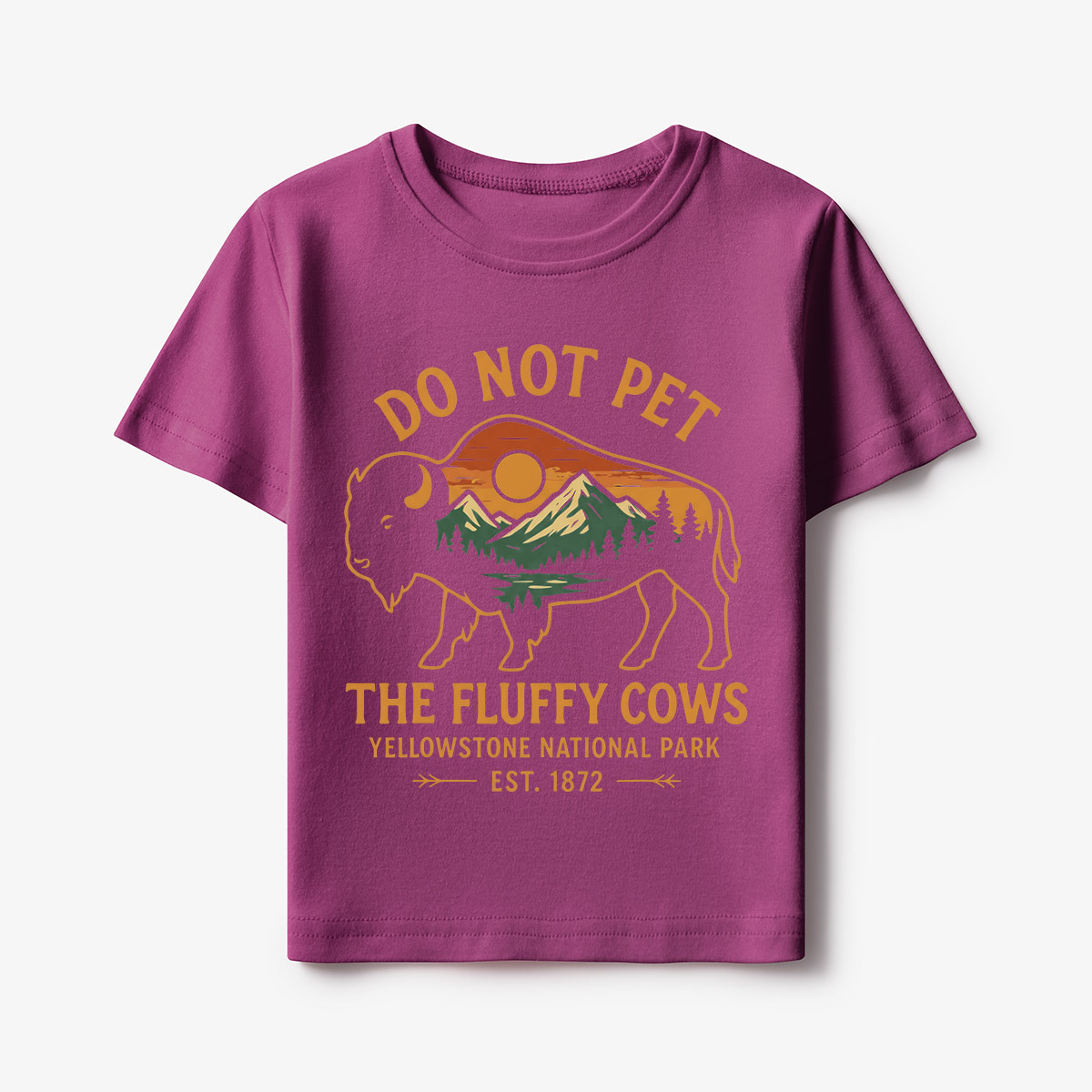 Do Not Pet The Fluffy Cows Buffalo Yellowstone National Park Kids T-Shirt
