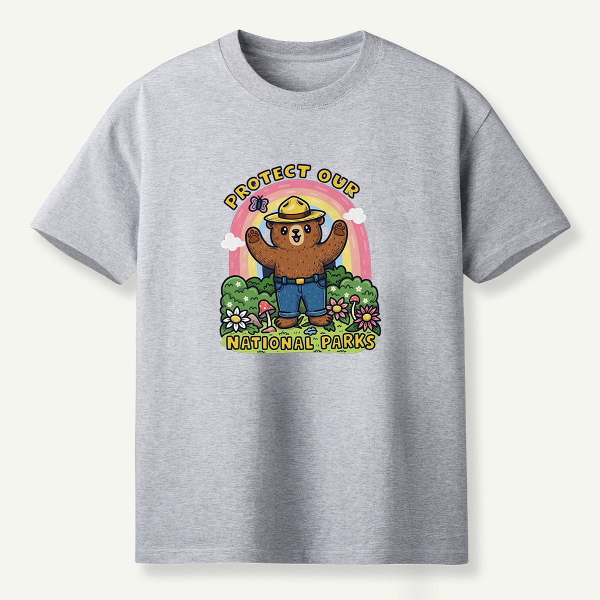 Protect Our National Parks Ranger Bear Garden Scene T-Shirt