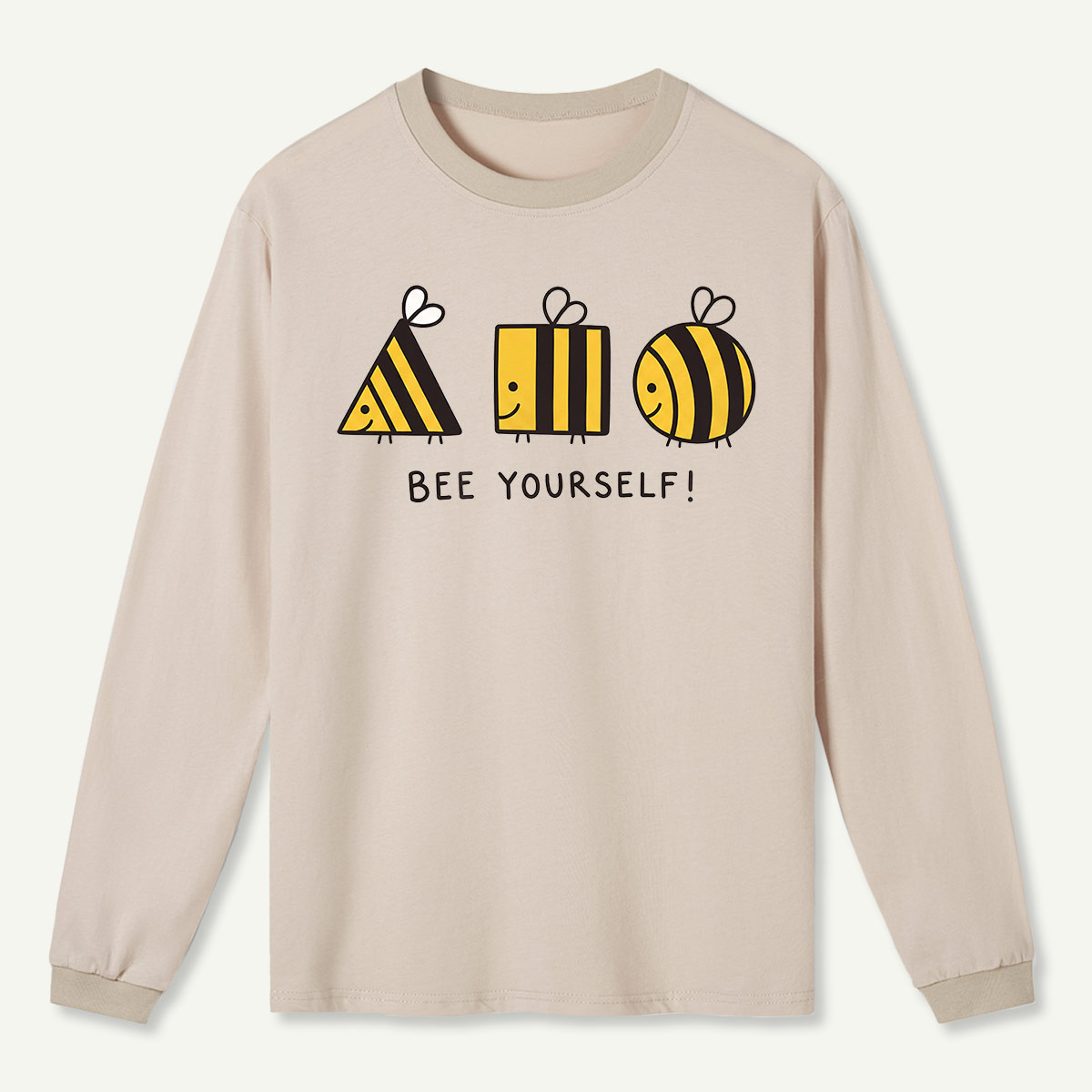 Bee Yourself Geometric Bees Long Sleeve T-Shirt