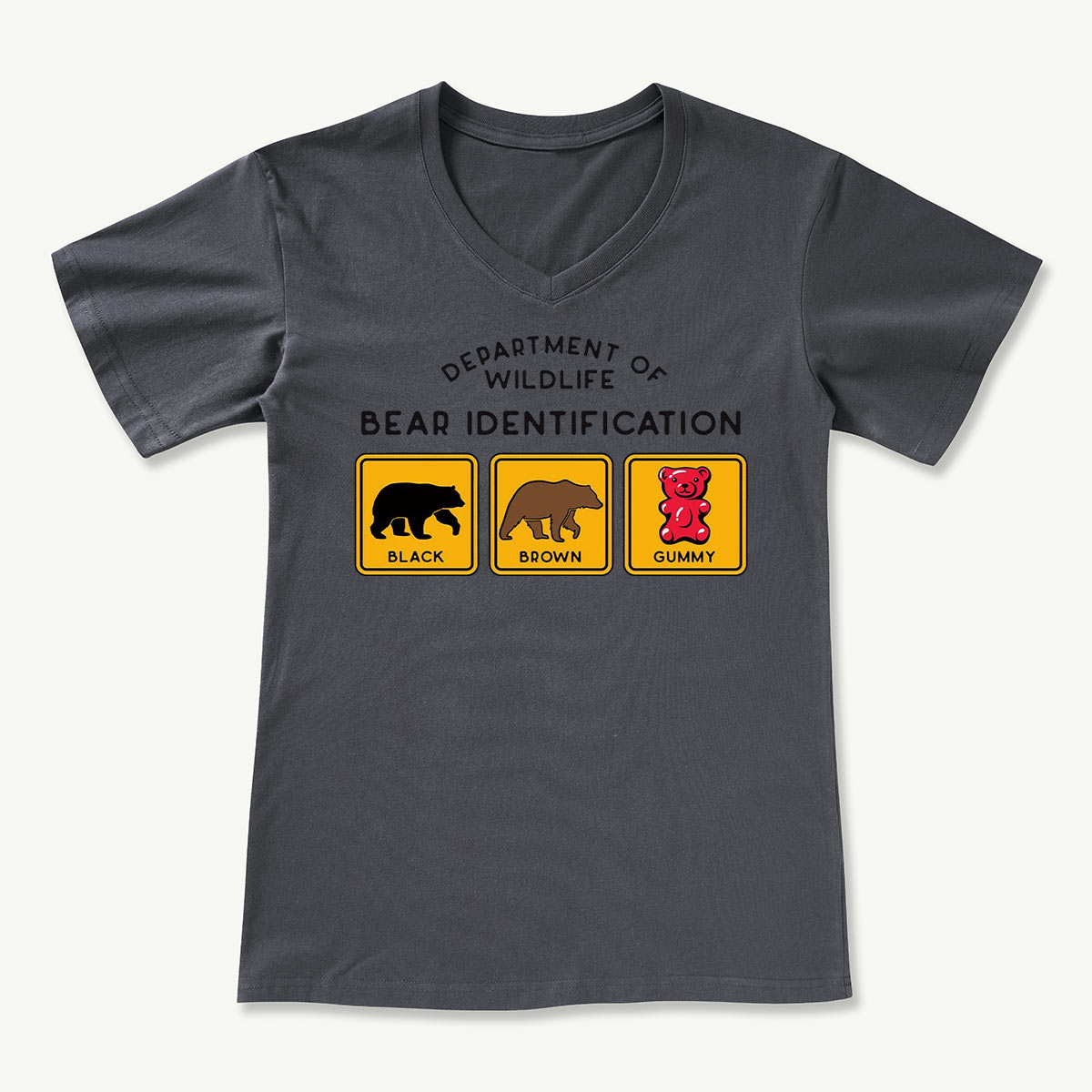 Bear Tee Cotton Classic V-neck T-Shirt