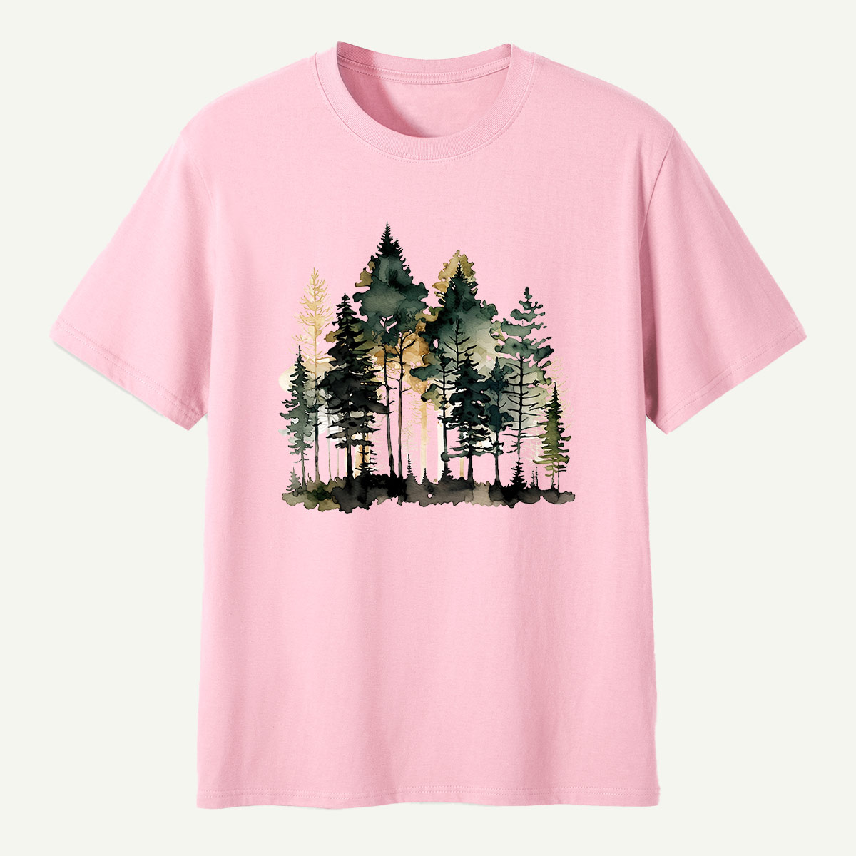 Watercolor Pine Forest Landscape T-Shirt
