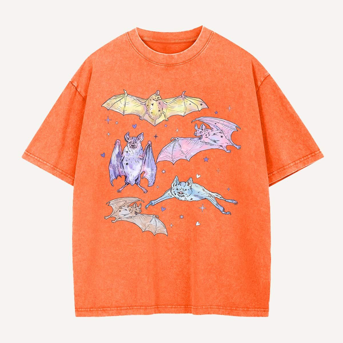 Pastel Bat Float Party Washed T-Shirt
