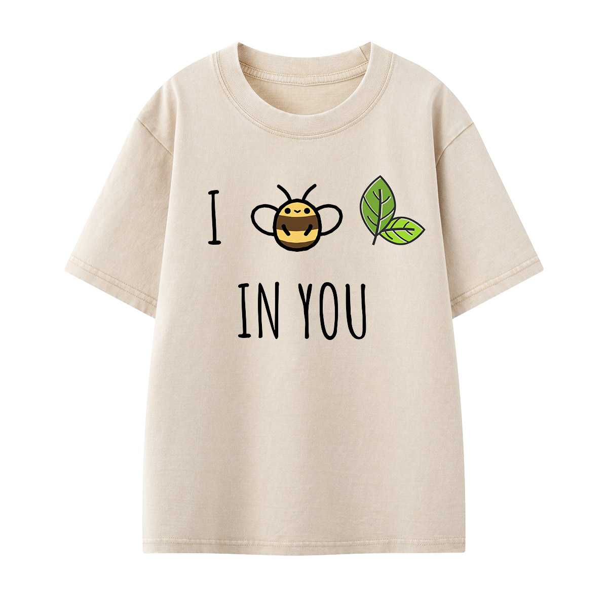 Bee Leaf Pun “I Believe in You” Kids Washed T-Shirt