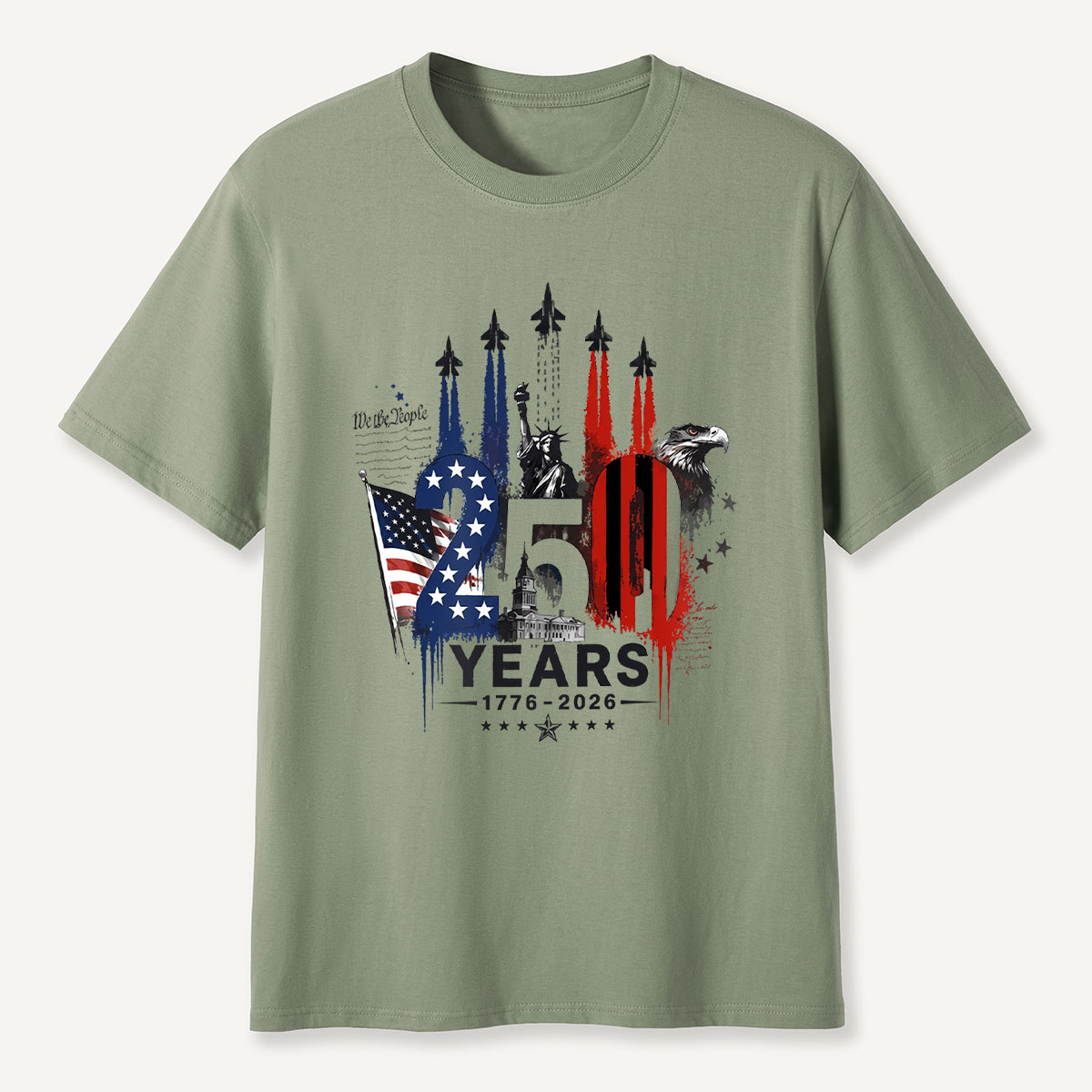 250 Years 1776‑2026 Statue of Liberty Eagle Flag T‑Shirt