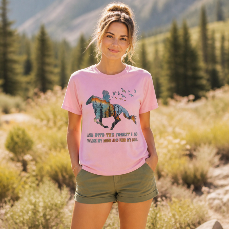 And Into the Forest I Go Horse Silhouette T-Shirt