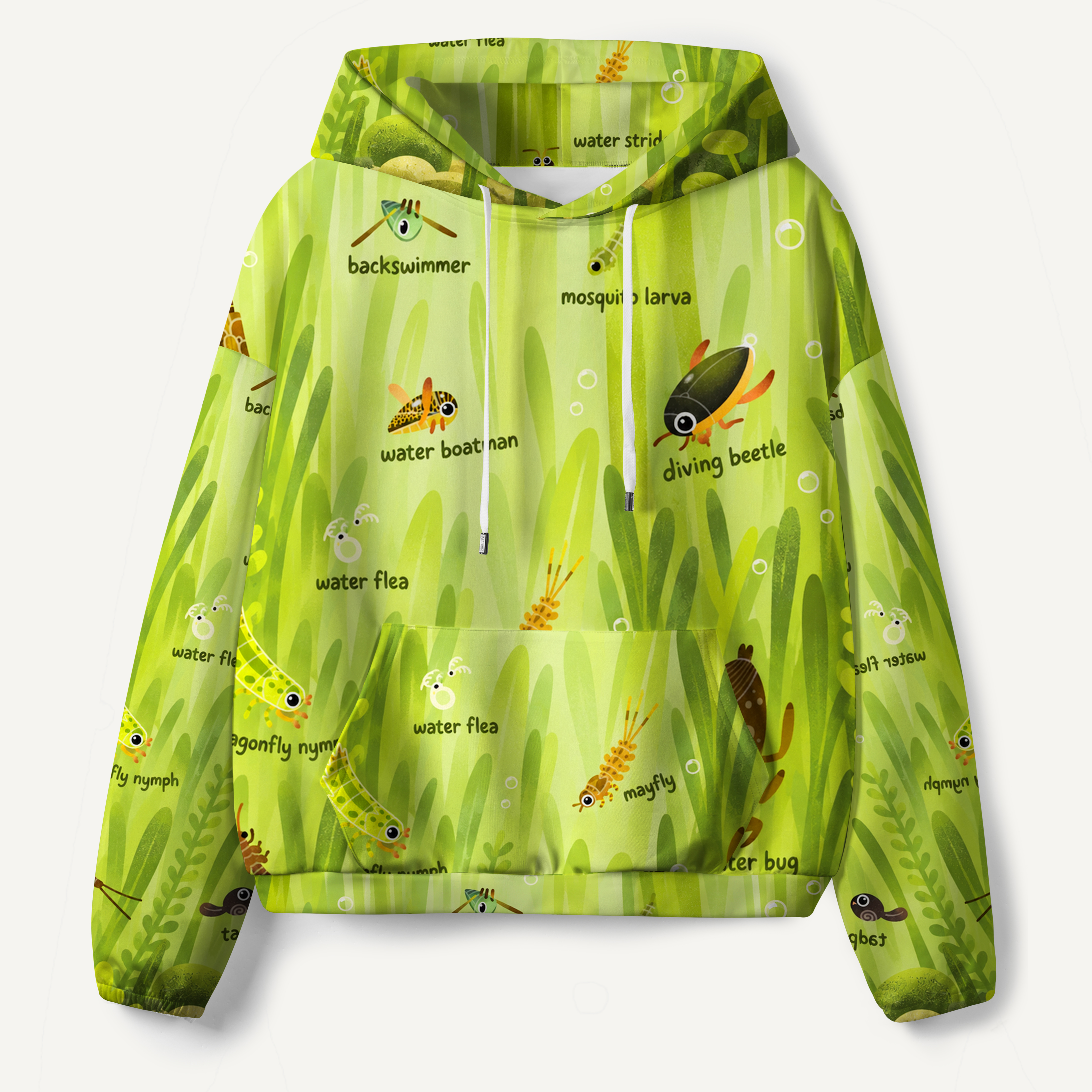 Freshwater Pond Ecosystem Field Guide All-over Printed Hoodie