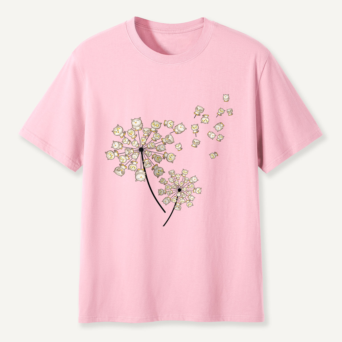 Owl Blossom Tree Dandelion Style T-Shirt