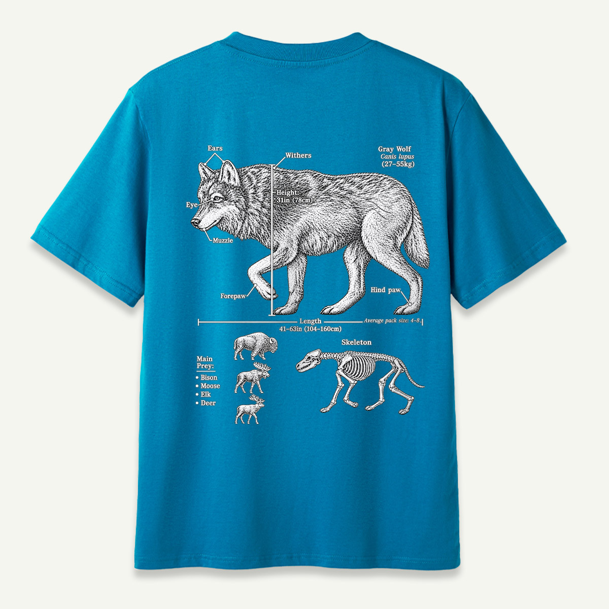 Wolf C Lupus Anatomy Diagram T-Shirt