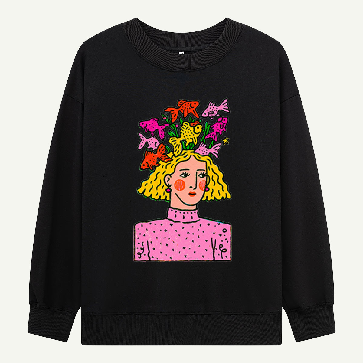 Fish Crown Figure Sweatshirts