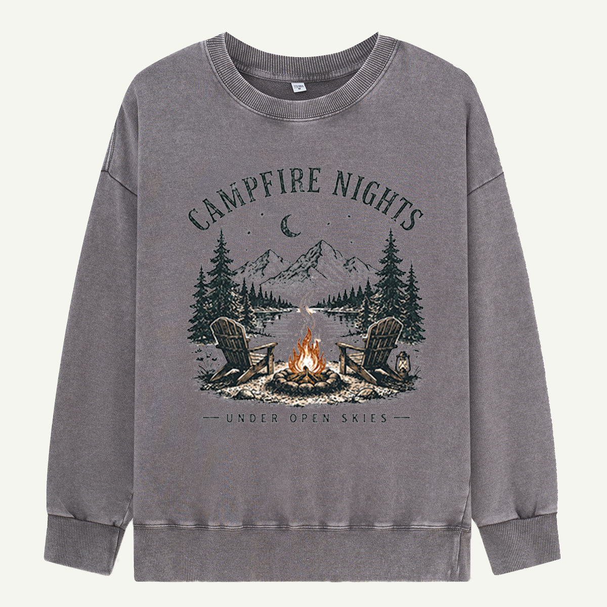 Campfire Nights Under Open Skies Washed Sweatshirts