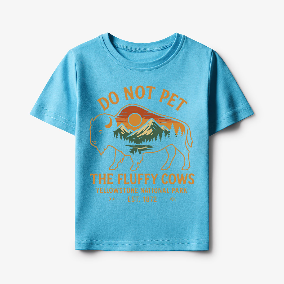 Do Not Pet The Fluffy Cows Buffalo Yellowstone National Park Kids T-Shirt