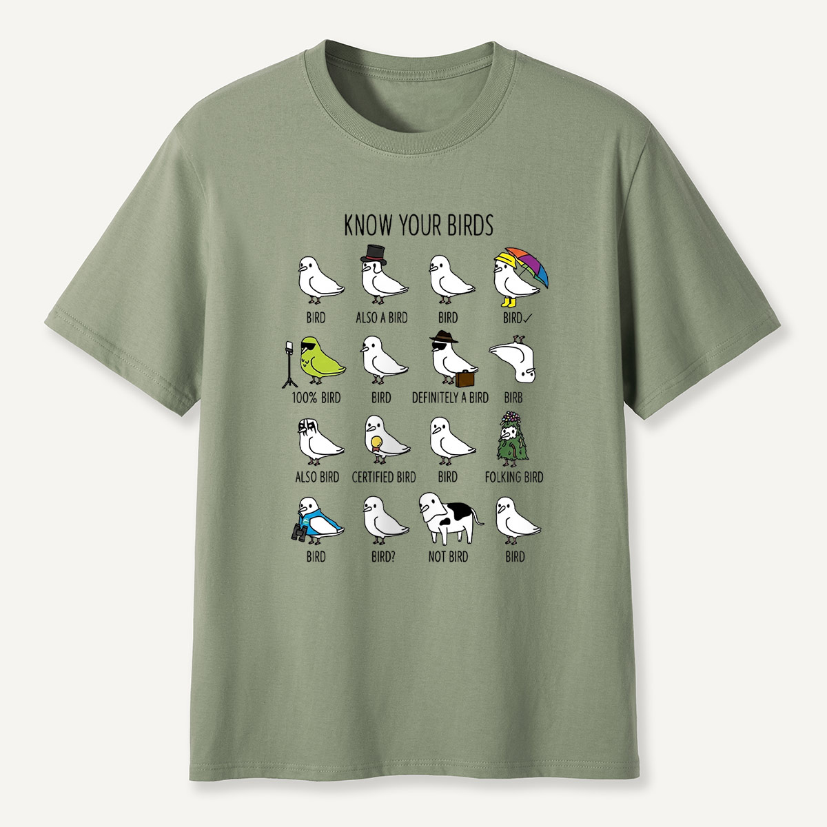 Know Your Birds Bird Chart T-shirt