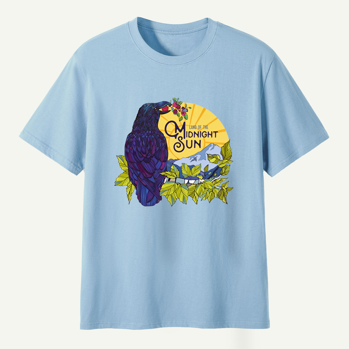 Land Of The Midnight Sun Raven Mountain Alaska Landscape T-Shirt
