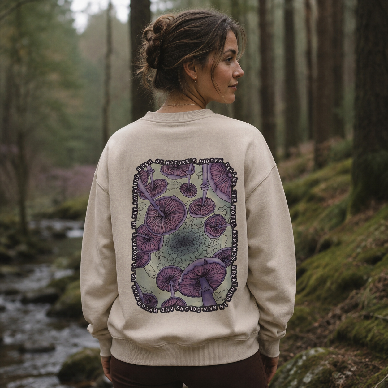 In the Hush of Hidden Mushrooms Washed Sweatshirts