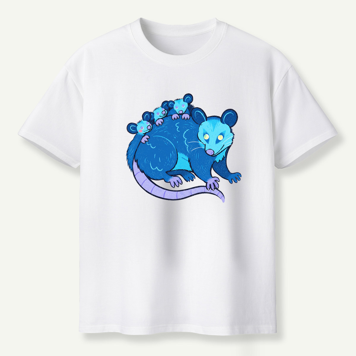 Blue Opossum Family T-Shirt