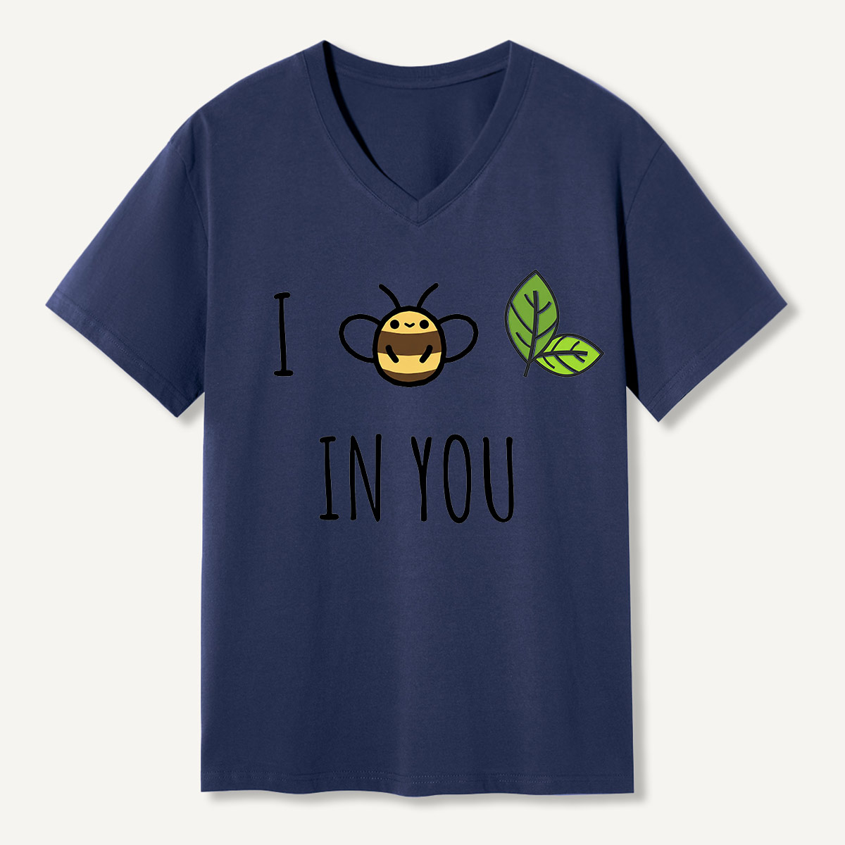 Bee Leaf Pun “I Believe in You” V-neck T-Shirt