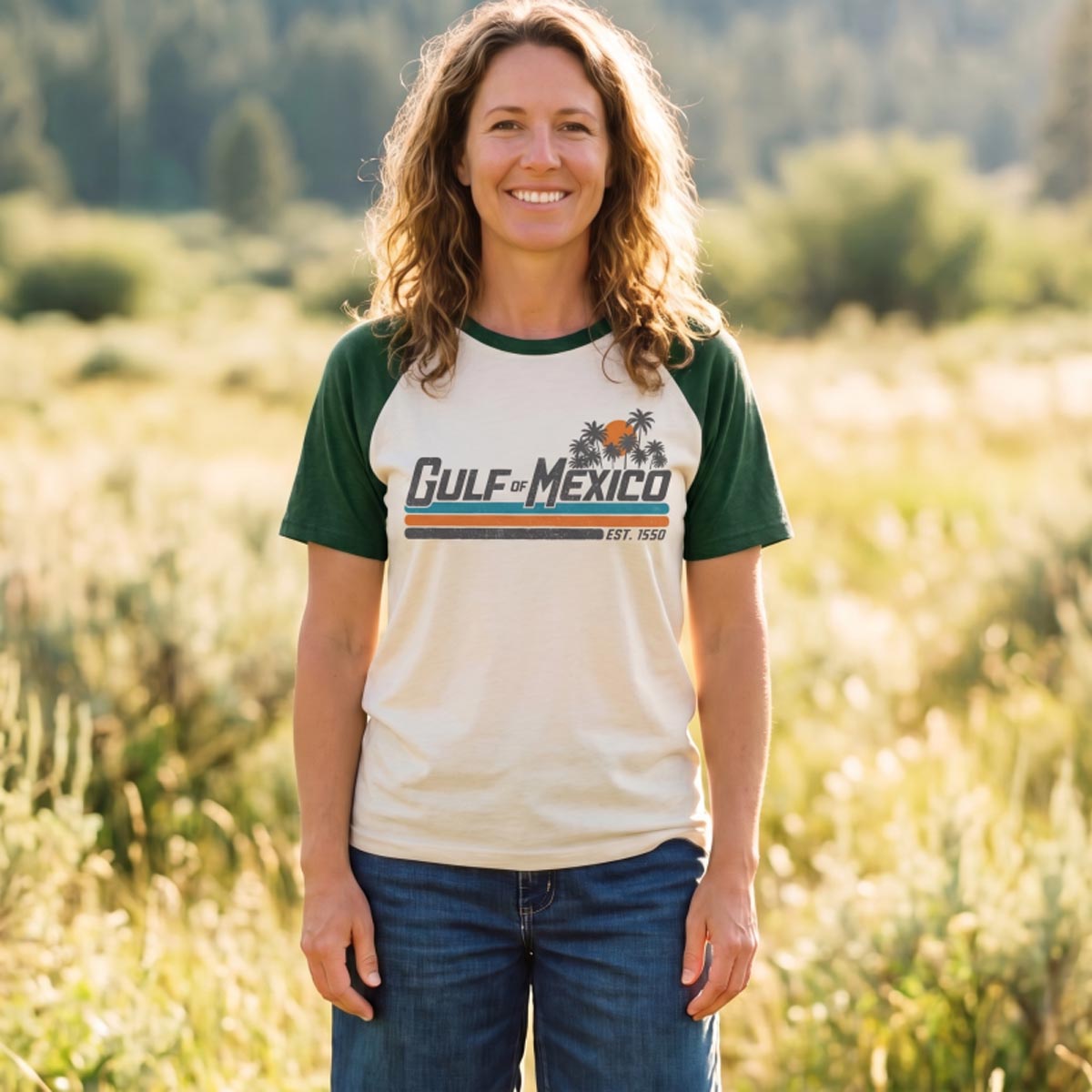 Gulf of Mexico Retro Stripe Raglan T-Shirt