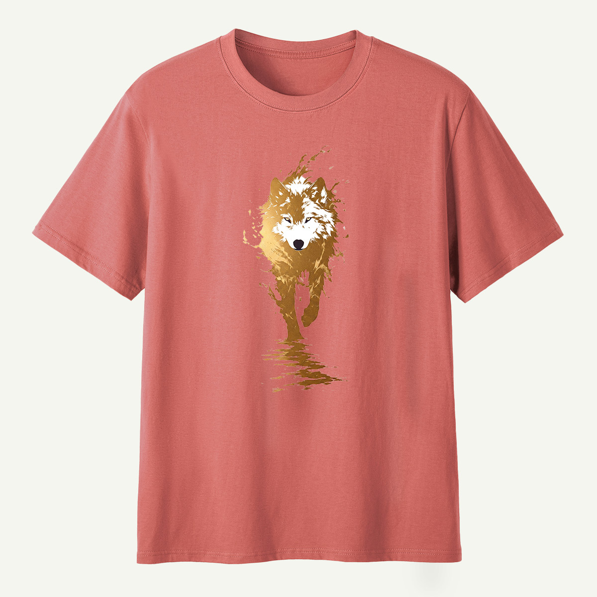 Golden Fox Reflection Watercolor T-Shirt