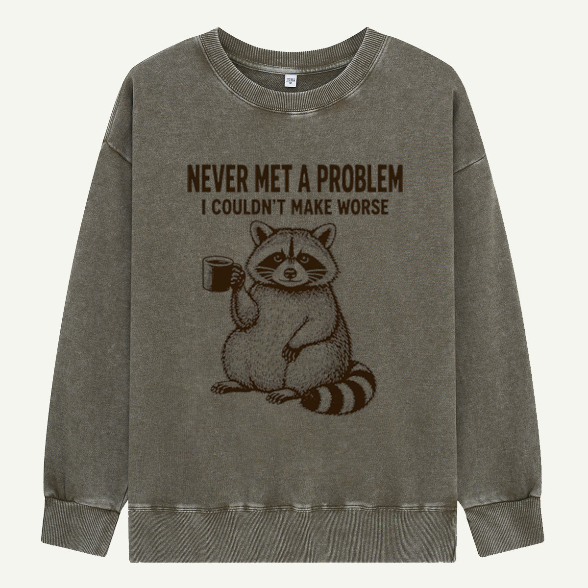 Raccoon Making It Worse Washed Sweatshirts