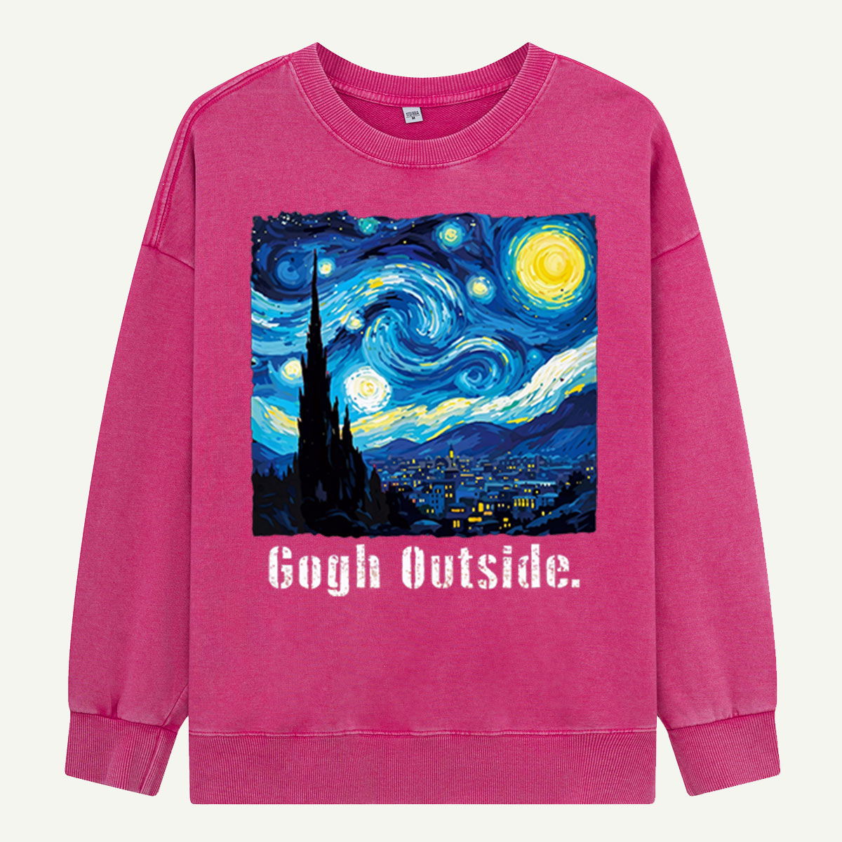 Swirl Night Sky Gogh Outside Washed Sweatshirts
